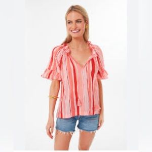 Tuckernuck Beach Midsummer Blooms Cassis Top Cotton
